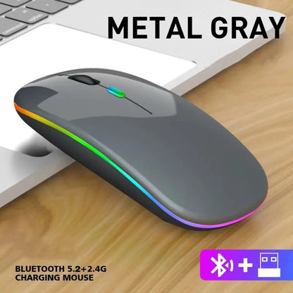 Tablet Phone Computer Bluetooth Wireless Mouse Charging Luminous 2.4G USB Wireless Mouse Portable Mouse